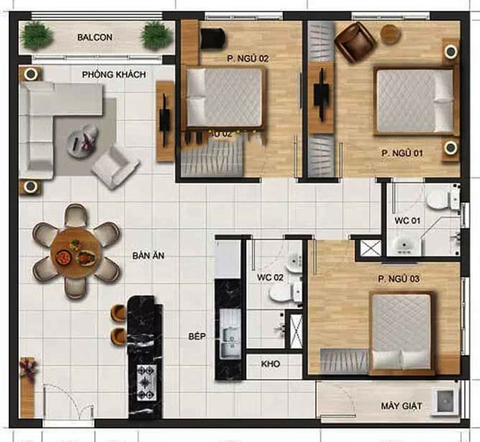 Bản vẽ thiết kế nội thất chung cư